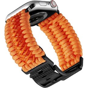 BINLUN Watch Band Compatible with Apple Watch 44mm 45mm 46mm 49mm, Braided Paracord Nylon Watch Strap Replacement Compatible with iWatch Ultra/Ultra 2 Series 10/9/8/7/6/5/4/SE/SE2/3/2/1 for Men
