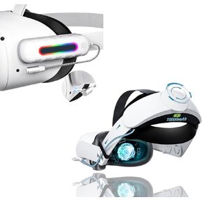 Battery Pack for Oculus Quest 2 with Multi-Colors RGB Lights,and Head Strap with Battery for Oculus Quest 2 10000mAh
