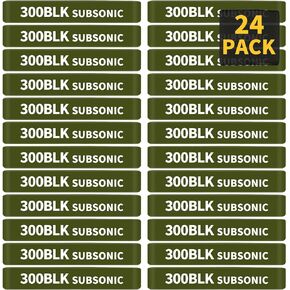 24 Pack Miaozhun 300 BLK Subsonic Magazine Marking Bands .300 Blackout Subsonic Magazine Ammo Caliber Identification Bands (Coyote Brown-Black)