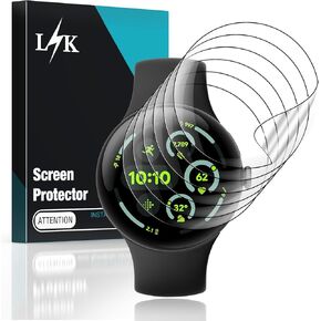 LϟK 6 Pack TPU Screen Protector for Google Pixel Watch 3 45mm (2024), Self-Healing [Upgrade Flexible Film], Anti Scratch [0 Bubble] HD Clear Touch Sensitive Film for Pixel Watch 3 45mm
