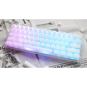 Ducky One 3 Mini Aura 60% Mechanical Keyboard: Quack Mechanics Dampening, Hot-Swappable Cherry MX Red Switches, High-Density PBT Tripleshot Keycaps, RGB, US, White
