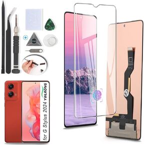 YWLRONG OLED for Motorola Moto G Stylus 2024 5G Screen Replacement for Moto G Stylus 2024 5G XT2419 Display Touch Screen Digitizer Assembly Replacement with Tools(Support Fingerprint)