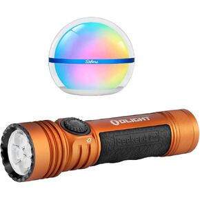 OLIGHT Seeker 4 Pro Rechargeable LED Flashlights, High Powerful Bright Flashlight Bundle with Sphere Smart Night Light