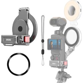 حامل الهاتف لـ DJI Osmo Pocket 3 ، قوس بُعزز/امتداد مع 1/4 فتحة المسمار/واجهة حذاء بارد لتوصيل Selfie Stick/ملء الضوء/الميكروفون