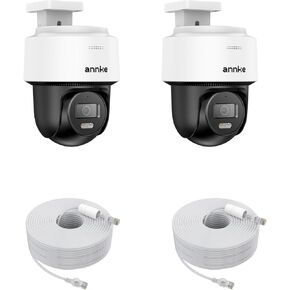ANNKE 3K PT PoE Camera, Auto-Tracking Lite, 2pcs 345° Pan 80°Tilt IP Security Camera Outdoor, 2-Way-Audio, AI Human Detection for Surveillance, Smart Dual Light, 512GB SD Card Slot(Not PTZ)