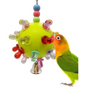 Conure Toys, Bird Ball Toy Parrot Chew Toys Parakeet Hanging Toys Lovebird Foot Ball Toys Colorful Pacifier Toys for Cockatiel, Mini Macaw, Conure, Mynah, Quaker, Small Cockatoo, Eclectus Parrot