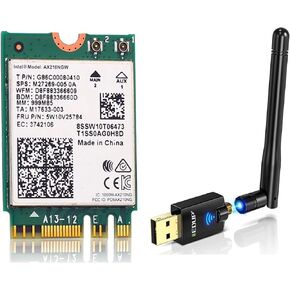 Intel AX210NGW WiFi 6E Wireless Card +AC600M USB WiFi Adapter