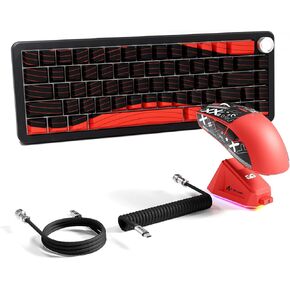 ATTACK SHARK Hall Effect Keyboard & Mouse,X65 PRO HE 60% Rapid Trigger Magnetic Keyboard RGB Hot Swap 8KHz Polling Rate,X11 Wireless Mice with Charging Dock 22K DPI,Bluetooth/2.4Ghz/Wired,Coiled Cable