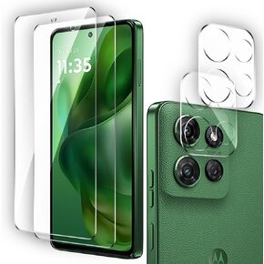 2 حزمة شاشة شاشة زجاجية مقسّمة لـ Motorola Moto G Power 5G 2025 مع واقي عدسة كاميرا 2 حزمة ، فائق العالي