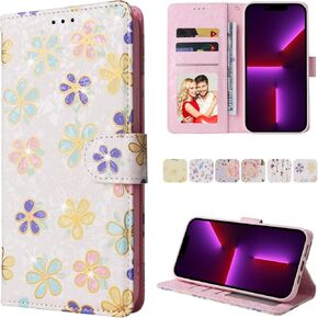 UEEBAI Wallet Case for Samsung Galaxy S20 FE 5G, PU Leather Phone Case Kickstand RFID Blocking Flip Case Card Slots Wrist Strap Relief Engraved Pattern Magnetic Closure Flower Folio Case, Vine