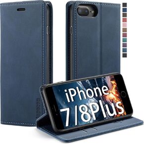 iPhone 7 Plus/8 Plus Wallet Case for Women with [RFID Blocking] Credit Card Holder, Leather Flip Book Phone Case Cover for iPhone 7 Plus/8 Plus 5.5 Inch(Pink)