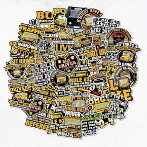 80 Pcs School Bus Stickers Decals for Students Kids Boys Girls, Cute School Bus Stickers, Saying Funny School Bus Driver for Water Bottles Laptop Luggage Cup Surfboard, Handy Scrapbook Stickers