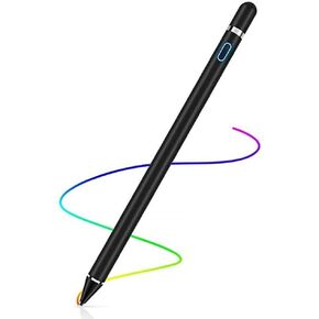 Active Stylus Pens for Touch Screens,1.5mm Fine Point Rechargeable Digital Pencil Capacitive Pen Fine Point Stylist Pen Pencil Compatible with i-Phone i-Pad and Other Tablets (Black)