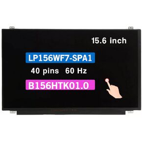 15.6" LCD Toucn Screen Replacement B156HTK01.0 LP156WF7(SP)(A1) for Dell 0FNDC6 FBDC6 Display Panel FHD 1920(RGB)×1080 40 pins 60HZ