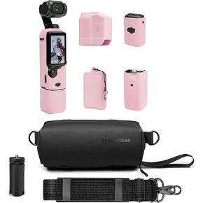 Accessories for DJI Osmo Pocket 3, Soft Silicone Case & Carrying Bag with shoulder strap & Mini Tripod Bundle for DJI pocket 3
