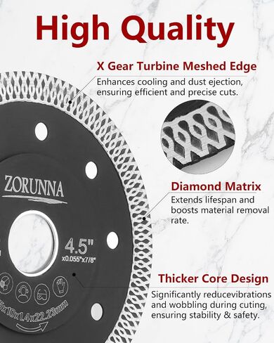 5Pcs Diamond Blade for Angle Grinder,Super Thin 4.5" Diamond Blade for Grinder,Chip-Free Cutting Tile Cutting Blade for Dry and Wet Cutting Porcelain Ceramic Granite Marble Tile. in Saudi Arabia