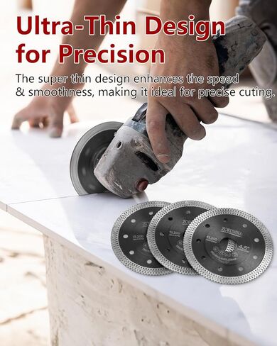 5Pcs Diamond Blade for Angle Grinder,Super Thin 4.5" Diamond Blade for Grinder,Chip-Free Cutting Tile Cutting Blade for Dry and Wet Cutting Porcelain Ceramic Granite Marble Tile. in Saudi Arabia