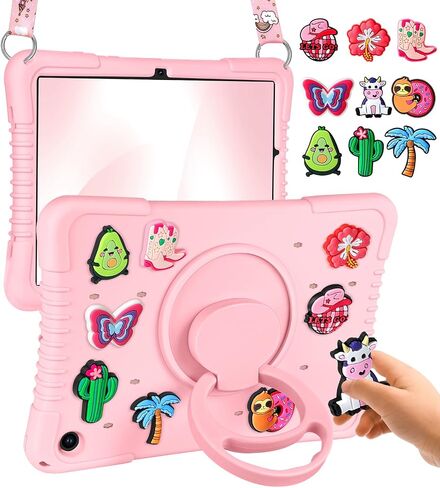 لطيف لـ iPad CASE 10th Generation/for iPad (A16) الجيل الحادي عشر 11 بوصة 2025 - مع حزام الكتف و 360 درجة دوارة البنات الأرجواني kawaii ملحقات DIY مضحكة متعة السيليكون الناعم in Kuwait