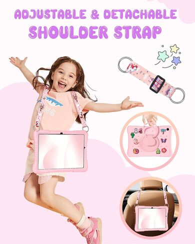 لطيف لـ iPad CASE 10th Generation/for iPad (A16) الجيل الحادي عشر 11 بوصة 2025 - مع حزام الكتف و 360 درجة دوارة البنات الأرجواني kawaii ملحقات DIY مضحكة متعة السيليكون الناعم in Kuwait