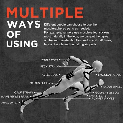 OK TAPE Synthetic Kinesiology Tape Precut Strips, Breathable Sports Athletic Tape for Joint & Muscle Pain, 2in×16.4ft Roll, Black in Kuwait