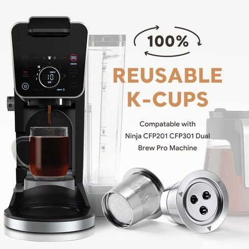 2 Pack K Coups Coffee Coffee Pods for Ninja Dual Brew Coffee Maker Steeld Stains Dream K Coups Filters Coffee Excalies متوافقة مع Ninja CFP201 CFP301 Dual Brew Pro Machine in Kuwait