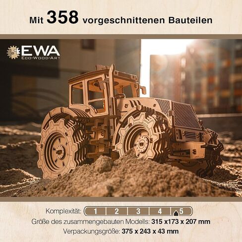 KIROVETS K-7M Three-Dimensional Mechanical Tractor-Puzzle for Adults and Teenagers-Collection Without Glue-596 Details, Colour Nature in Saudi Arabia