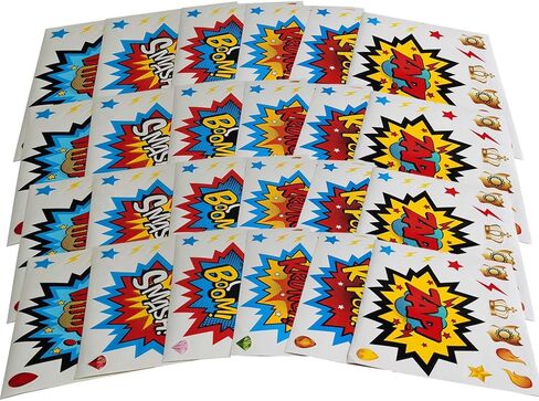 ADJOY Large Superhero Party Stickers - Superhero Sign Cutout Stickers - Superhero Party Supplies in Saudi Arabia
