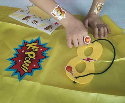 ADJOY Large Superhero Party Stickers - Superhero Sign Cutout Stickers - Superhero Party Supplies in Saudi Arabia