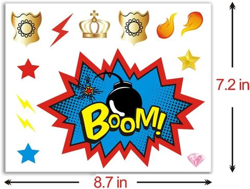 ADJOY Large Superhero Party Stickers - Superhero Sign Cutout Stickers - Superhero Party Supplies in Saudi Arabia