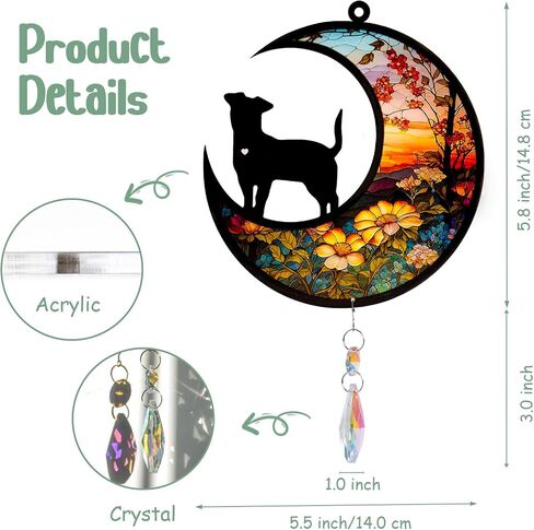 سينوبس الكلب التذكاري بلورات suncatcher، هدايا تذكارية للحيوانات الأليفة للكلاب، فقدان تعاطف الكلب هدية لمحبي الحيوانات الأليفة، هدية تذكارية شخصية للحديقة in Saudi Arabia