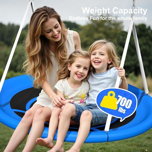 4-in-1 Swing Sets with Stand for Backyard, 440lbs Outdoor Saucer Swing Set for Kids, Heavy-Duty A-Frame Metal Playset for Playground, 32 inch Saucer, Belt Swing, Basketball Hoop, Led Light & Anchors in Saudi Arabia