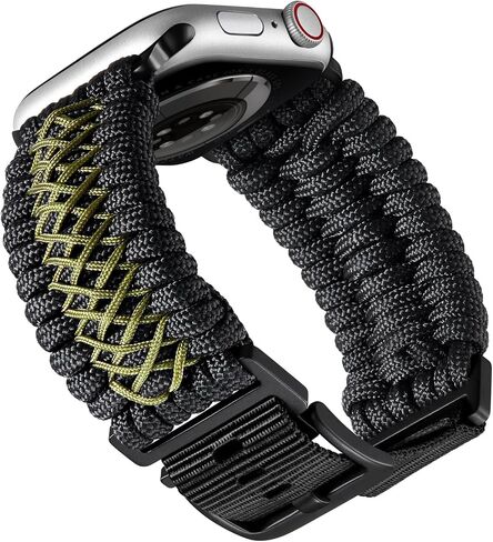 BINLUN Watch Band Compatible with Apple Watch 44mm 45mm 46mm 49mm, Braided Paracord Nylon Watch Strap Replacement Compatible with iWatch Ultra/Ultra 2 Series 10/9/8/7/6/5/4/SE/SE2/3/2/1 for Men in Kuwait