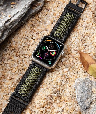 BINLUN Watch Band Compatible with Apple Watch 44mm 45mm 46mm 49mm, Braided Paracord Nylon Watch Strap Replacement Compatible with iWatch Ultra/Ultra 2 Series 10/9/8/7/6/5/4/SE/SE2/3/2/1 for Men in Kuwait