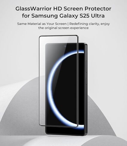 BENKS GlassWarrior AR Screen Protector for Galaxy S25 Ultra, 9H+ Shatterproof [Military-Grade Protection], Superior Scratch Resistance Anti-Reflective Tempered Glass Screen Protector in Kuwait