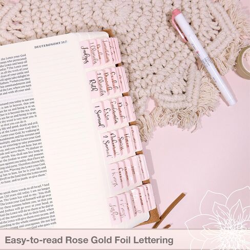 Idyllic Grace - Holographic - Bible Tabs - Holographic Foil - Journaling - Study - Old & New Testament - Christian - Catholic - Apocrypha - Index Tabs - 90 Tabs - Laminated - Durable - Rainbow Shift in Kuwait