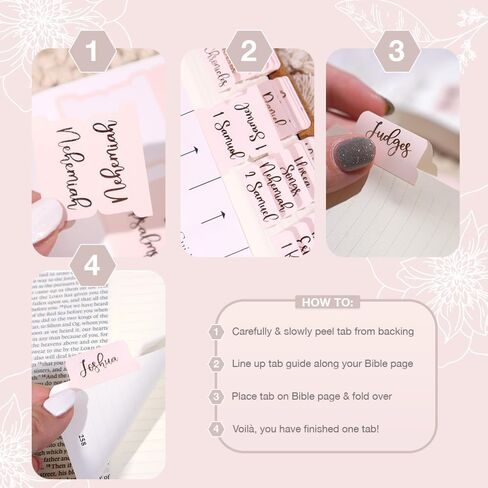 Idyllic Grace - Holographic - Bible Tabs - Holographic Foil - Journaling - Study - Old & New Testament - Christian - Catholic - Apocrypha - Index Tabs - 90 Tabs - Laminated - Durable - Rainbow Shift in Kuwait