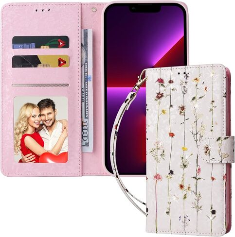 UEEBAI Wallet Case for Samsung Galaxy S20 FE 5G, PU Leather Phone Case Kickstand RFID Blocking Flip Case Card Slots Wrist Strap Relief Engraved Pattern Magnetic Closure Flower Folio Case, Vine in Kuwait