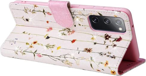 UEEBAI Wallet Case for Samsung Galaxy S20 FE 5G, PU Leather Phone Case Kickstand RFID Blocking Flip Case Card Slots Wrist Strap Relief Engraved Pattern Magnetic Closure Flower Folio Case, Vine in Kuwait