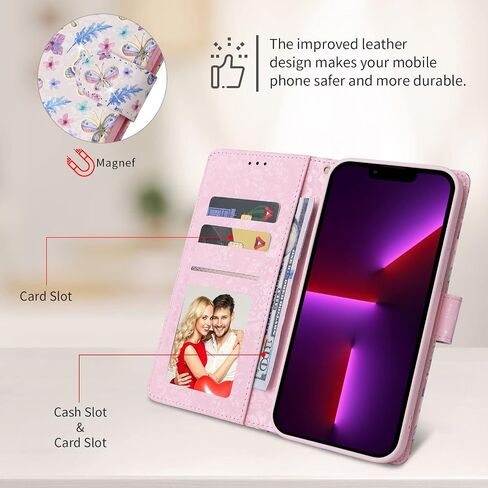 حقيبة محفظة UEEBAI لـ Samsung Galaxy S20 Fe 5G ، PU Phone Case Kickstand RFID Flocking Slock Case Card Slots Lrist Strap Relief Pattern Gatter Magnetic Follio Folio Case ، Vine in Kuwait