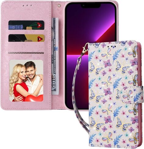 حقيبة محفظة UEEBAI لـ Samsung Galaxy S20 Fe 5G ، PU Phone Case Kickstand RFID Flocking Slock Case Card Slots Lrist Strap Relief Pattern Gatter Magnetic Follio Folio Case ، Vine in Kuwait