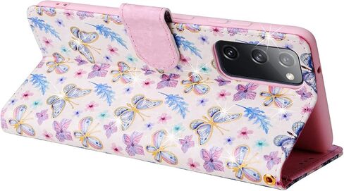 حقيبة محفظة UEEBAI لـ Samsung Galaxy S20 Fe 5G ، PU Phone Case Kickstand RFID Flocking Slock Case Card Slots Lrist Strap Relief Pattern Gatter Magnetic Follio Folio Case ، Vine in Kuwait
