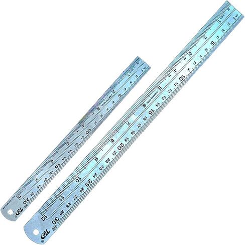 Steel Rulers 6 8 12 16 inch Pack of 4 Imperial and Metric Systems Thick Metal,Deeper and Clear Scale in Saudi Arabia