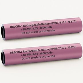 for Streamlight Battery 75175 (3800mAh), Ni-MH Batteries for Streamlight Stinger Parts XT, DS, LED HP, 75375 75300 75500 75810 76000 76300 PolyStinger, Pelican M9 Flashlight, 2 Pack