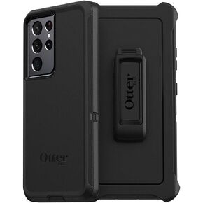 OtterBox Galaxy S21 Ultra 5G (Only) - Defender Series Screenless Edition Case - Black - Rugged & Durable - with Port Protection - Holster Clip Included - Non-Retail Packaging