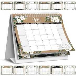 Small Desk Calendar 2025 – 18-Month Standing Flip Calendar for Desk, Compact Floral Desk Calendar 2025-2026, Mini Flip Desk Calendar for Office and Home