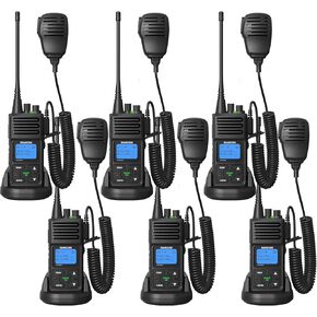 SAMCOM Walkie Talkies 6 Packs with Laple Mic