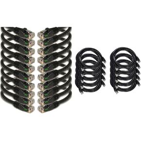 iMBAPrice Cat5e Ethernet Patch Cable Bundle: 10 Pack 15' Cables & 10 Pack 10' Cables, Black