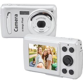 Gugxiom 2.4 inch Digital Camera, 16MP Compact Small Travel Camera, 16x Digital Zoom Digital Point and Shoot Camera, for Kids, Girls, Teens (Silver Gray), Gugxiomavpt7b3zxn-12