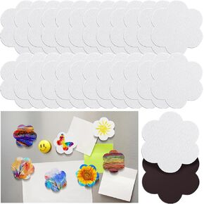 25 Pcs Magnetic Painting Canvas Panel Mini Canvas Boards for Painting Mini Tile Art for Fridge Locker Art Crafts DIY(2.5in)