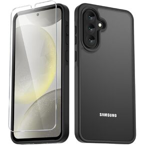 for Samsung Galaxy A36 5G/A56 5G Case, Matte Phone Case with 1 Screen Protector, Frosted Translucent Back, Slim Shockproof Protective Cover, Lavender Purple